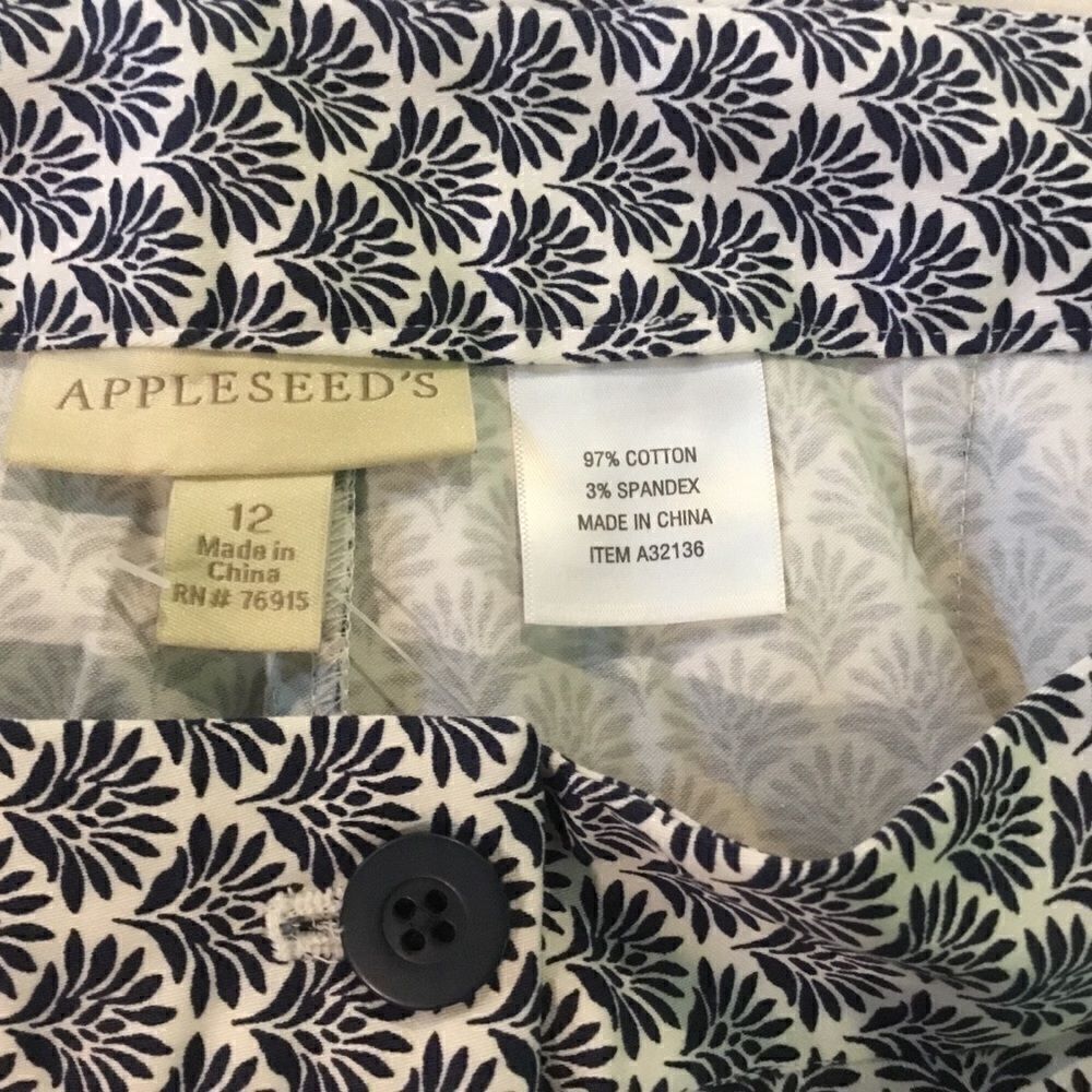 NWT Appleseeds Brand Blue & White Slacks Sz. 12. - Picture 7 of 9
